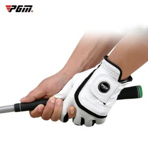 PGM Golf Gloves Men Breathable Non-Slip Single Golf Gloves Real Sheepskin Anti-Skid Granules With Ball Marker Left/Right Hand