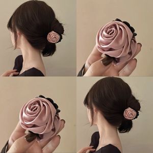 Korean Fashion Elegant Rose Flower Ball Head Hair Clip Simple Hair Pin Hair Accessories for Girls