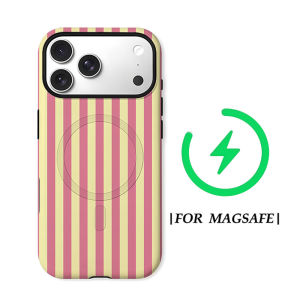Pink Yellow Vertical Stripe For Magnetic Phone Case for IPhone 17 16 15 14 13 Pro Max Plus Single Double-layer tough Case