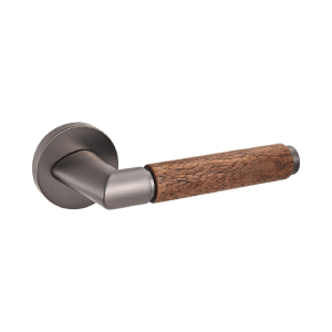 Viladepot Privacy Door Handle Walnut Handle Door Lock Hardware Door Lever Bedroom Bathroom Without Lock Cylinder