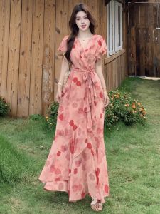 RELNLEX | Đầm Dài Hoa Pháp Elegance Mùa Hè
