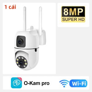 Camera Giám Sát WIFI 8MP Với Ống Kính Kép Camera IP Không Dây Màn Hình Kép Zoom Kỹ Thuật Số 5X Tầm Nhìn Ban Đêm Màu Sắc Cho Trong Nhà/ngoài Trời