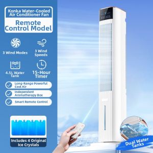 Konka | Konka Air Conditioned Fan Small Mobile Cooling Tower Fan for Bedroom Home Use Water Cooled Standard Wind Long Timer Function
