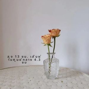 ขวดดอกไม้แก้วโปร่งใสสำหรับตกแต่งบ้านสไตล์ยุโรปแบบเรียบง่ายและหรูหรา ขวดดอกไม้แห้งและสดสำหรับร่มในร่ม