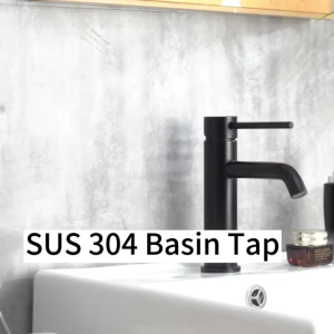 SUS304 Faucet Stainless Steel Lavatory Heavy Duty Faucet Tall Basin Faucet Bathroom Lavatory Tap