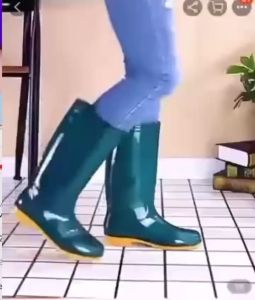 High Cut Rain Boots (Bota) PVC water shoes For Ladies Rain shoes womens high rain boots Outdoor rain boots