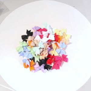 20pcs Colorful Satin Robbin Bows Sweet Webbing Bowknot For Jewelry Making DIY Gilrs Hair Clips Headwear Clothes Sew On Decoratio