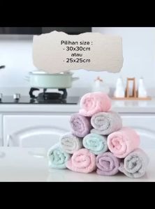 Kain Lap Bahan Microfiber TERMURAH Anti Minyak Dapur/Ukuran 30x30cm