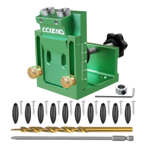 FNICEL | Diagonal Hole Locator Adjustable Hole Bag Pin Hole Fixture Kit Suitable for Woodworking Rail Joint Angle Tool