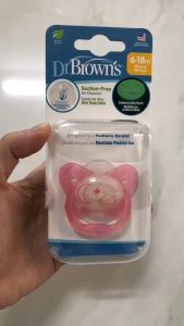 [ PV21007 ] Ty ngậm đơn phát sáng dạ quang Prevent chỉnh nha chống vẩu Dr.Browns ( 6-18m )