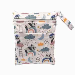 กระเป๋าใส่ผ้าอ้อมลายการ์ตูนขนาดเล็ก ซักได้ กระเป๋าใส่ของแบบมีซิป 32 รุ่น ผลิตจากแผ่นรองสตั๊ด วัสดุอื่นๆ