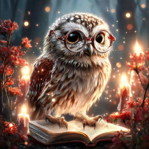 BILIBILI | Oil Painting By Numbers Forest Scholar Owl Pattern DIY Number Drawing Canvas Pictures By Numbers Home Decor Large Size