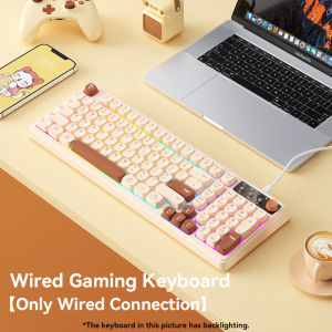 BOW K520 Series Wired Gaming Keyboard RGB Backlight Comfortable Ergonomic Keyboards with Volume Button for PC Computer