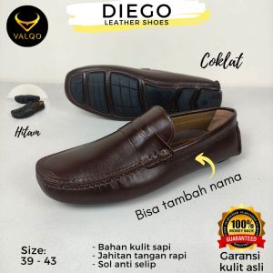 [VALQO] DIEGO Sepatu Kulit Sapi Pria Kantor Formal Kasual Casual Santai Loafer Flat Shoes Sol Anti Selip
