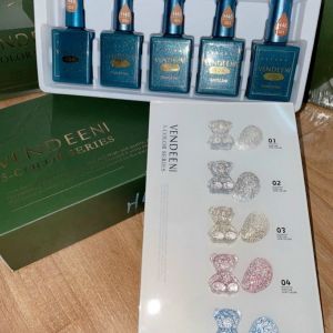 Set sơn gel nhũ flash siêu sáng 5 màu vendeeni ( tặng kèm bảng màu )