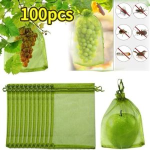 50/100pcsTulle Packaging Transparent Organza Drawstring Bags Jewelry Mesh Gift Pouches Container Drawstring Bags Gauze Bag