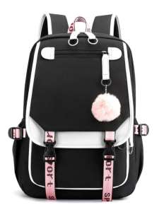 Casual Korean Style Outdoor Large Capacity Computer Bag Multilayer Backpack for Junior High School Students Simple Color