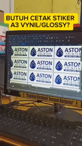 CETAK STICKER STIKER SETIKER VINYL GLOSSY DESIGN CUSTOM UKURAN A3