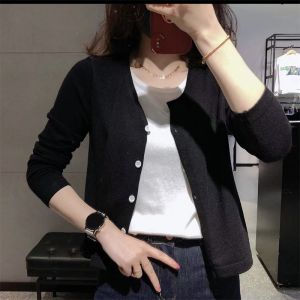 Round Neck False Two Pieces Long Sleeve Pure Cotton T-shirt Cardigan Female 2024 Spring plus Size Loose Slimming Belly-Covered Outerwear Top