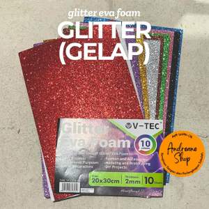Glitter Eva Foam 20x30cm V-TEC (Pak isi 10)
