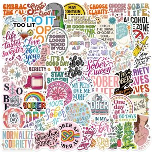 50 Pcs Sobriety Inspirational Stickers Colorful Graffiti Waterproof Vinyl Decals for Phone Laptop Luggage Water Cup Gift