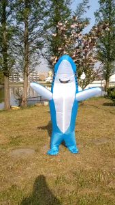 (Ready Stock) Shark Inflatable Costume Cosplay Halloween Fancy Party Carnival Adult Mascot Seafish