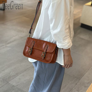 BeeGreen กระเป๋าหนังแท้ขนาดเล็กผู้หญิงกระเป๋าสะพายไหล่คลาสสิกกระเป๋าหิ้วสลิงแฟชั่นกระเป๋าหนังสือเดินทางเวลาเดินทาง