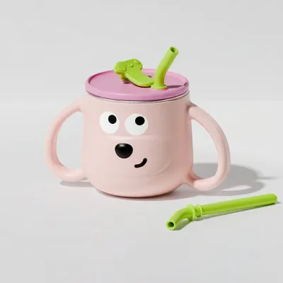 DOOXY |Baby Drinking Cup Toddler Training Sippy Straw Cup 316L Stainless Steel