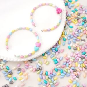 4x7mm 10g/túi siêu cao cấp thủy tinh màu trơn kem nướng sơn hạt cườm cho vòng tay tự làm vòng cổ bông tai Keychain Phụ kiện làm trang sức thủ công
