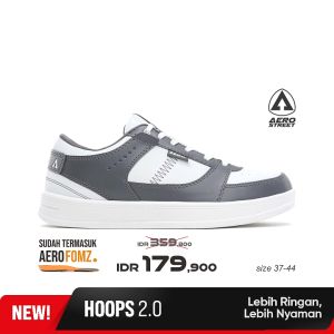 Aerostreet Hoops Low 2.0 Putih & Abu: Sepatu Sneakers Casual