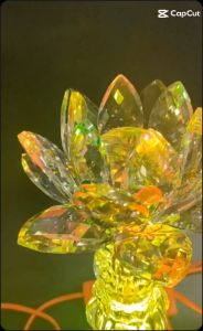 ĐÈN THỜ PHA LÊ HOA SEN BÀN PHẬT GIA TIÊN TÀI ĐỊA.... ĐÈN ĐỔI MÀU 28CM (1 CẶP)