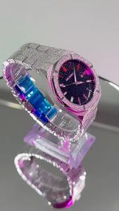 AOCASDIY Original Full Diamond Luxury European and American Royal Oak Mens Watch Real Luminous Waterproof Cross-Border Hot