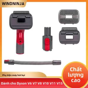 Bộ Bàn Chải Chân Không Lông Chó 2 Trong 1 Để Chải Lông & Rụng Lông Tương Thích Với Dyson V6 V7 V8 V10 V11 V15 Dụng Cụ Tẩy Lông Thú Cưng