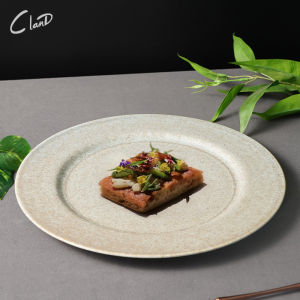 High-End Ceramic Wide-Bordered Plate for Steak And Pasta in Western Restaurant French Style Dinnerware Serving Dish
