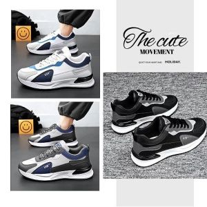 QDshop ใหม่ล่าสุด รองเท้าผ้าใบแฟชั่นชาย ทรงสปอร์ตสุดเท่ห์ น้ำหนักเบา ทรงสวย ใส่สบาย แมทช์ง่าย 3 สีสวยๆให้เลือก ดำ เทา ขาว ไม่อยากพลาดต้องกดสั่งน้า