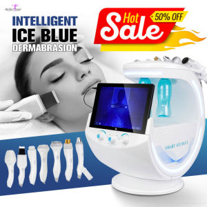 9-in-1 Skin analyzer  facial deep cleaning intelligent ice blue Hydra Dermatoration facial oxygen jet beauty machine