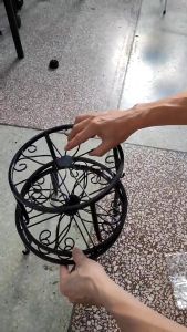COD Modern Plant Stand Iron Heavy Tray Indoor Outdoor Home Modern Decor Balcony Plant Flower Pot Base