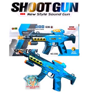 MAINAN ANAK TEMBAKAN B/O SHOOT GUN LAMPU SUARA 3382