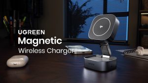 UGREEN 2-IN-1 Qi2 15W Wireless Charger for iPhone 16 Pro Max iPhone 17 Pro Max iPhone 18 Pro Max iPhone 15 14 Pro Max 15 Plus iPhone 13 Pro Max AirPods Pro/Max