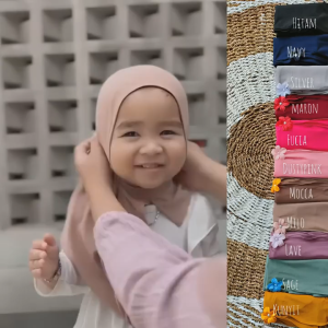 Hijab pashmina anak bunga sakura/HIjab anak terbaru/jilbab instan anak bahan jersey premium