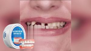 oralhoe | Oralhoe Soft Silicone Reline Dentures Upper and Lower Perfect Fit Oral Prevent Falling off Easy to Use False Removable Teeth Set