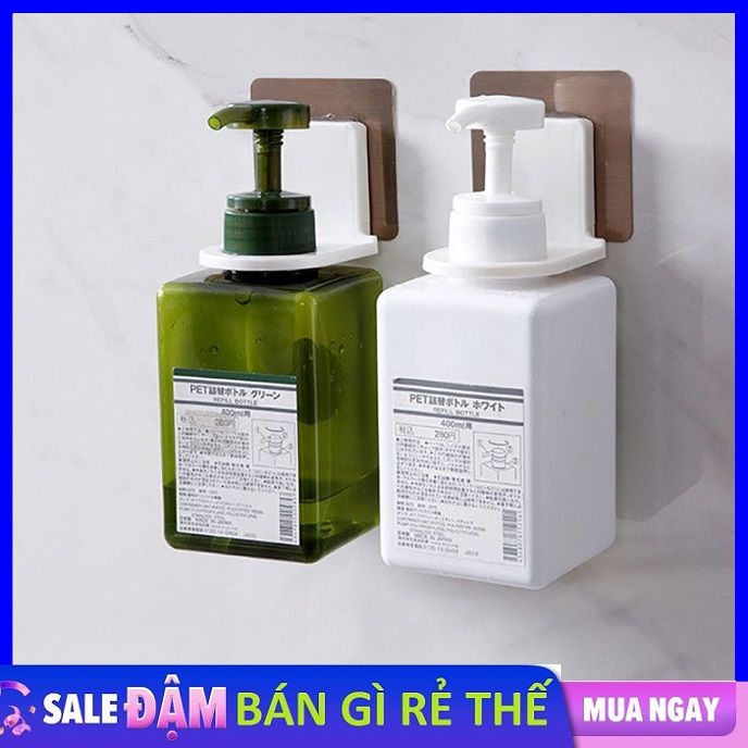 Giá Treo cổ chai nước rửa tay, xà phòng dán tường gạch men - Móc treo chai dầu gội sữa tắm dán tường thông minh