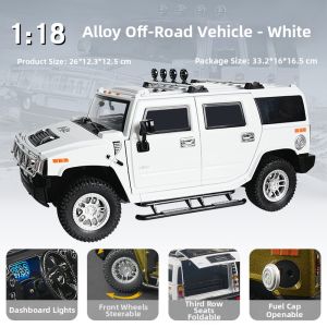1:18 Alloy Shock Absorbing H2 Hummer Large Scale Model Car