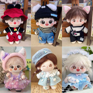 Nanafine【🚀Thai Shipping】（👚ขายแต่เสื้อผ้า!!）ชุดตุ๊กตาผ้าฝ้าย 20 ซม. Kawaii Plush เปลี่ยนชุดเจ้าหญิงน่ารักสดชุดกระโปรงขนาดเล็กพร้อมเครื่องประดับผม/baby three V3/Kimmon เข็มขัดลูกปัด