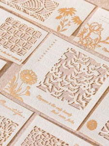 Vintage Style Hot Gold Carving Specialty Paper