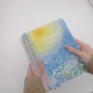 A5 Oil Painting Spiral Notebook 60Sheets Spiral Notebook Aesthetic Notebook For Kids School Supplies