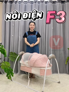 Nôi Đưa Điện Tự Động Cho Bé V-BABY F3 Mẫu Mới 2025
