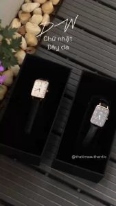 Đồng hồ dw nữ-đồng hồ daniel wellington dây da mặt chữ nhật fullbox