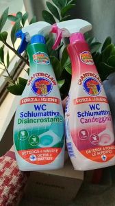 Xịt tẩy bồn cầu & Tẩy rêu nền xi măng tẩy gạch men nhà tắm ố vàng Chanteclair WC Ý 625ml