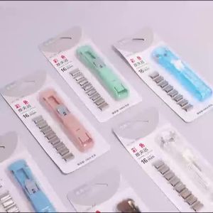Mini Traceless Reusable Hand Clamp Push Stapler Paper Book File Office School Student Binder Binding Tools Supplies Accessories